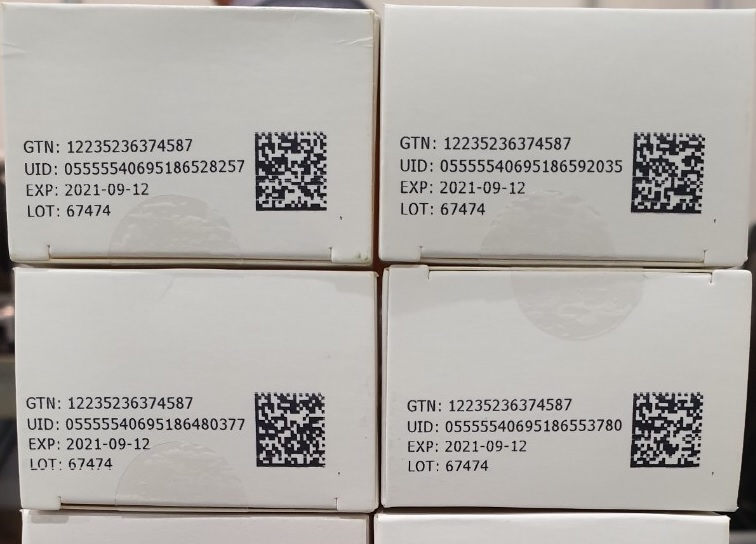 GS1 DataMatrix RNJet print sample