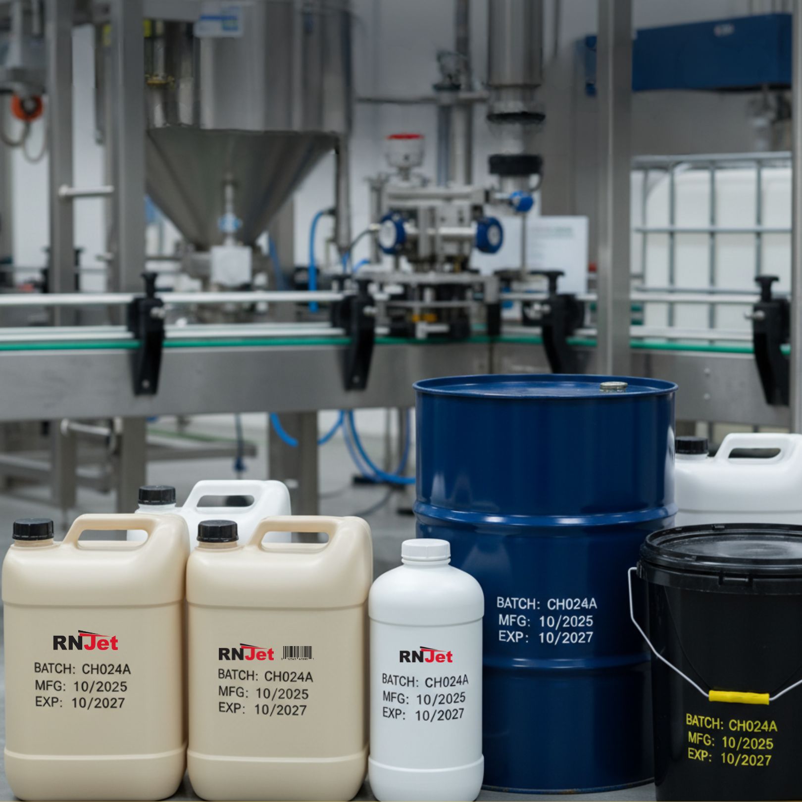 chemical product coding and marking with rnjet